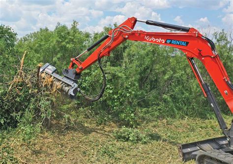 mini excavator mulching head|mulching attachment for mini excavator.